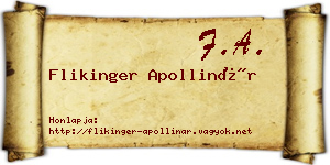 Flikinger Apollinár névjegykártya